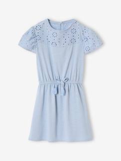 Maedchenkleidung-Kleider-Mädchen Kleid mit Lochstickerei