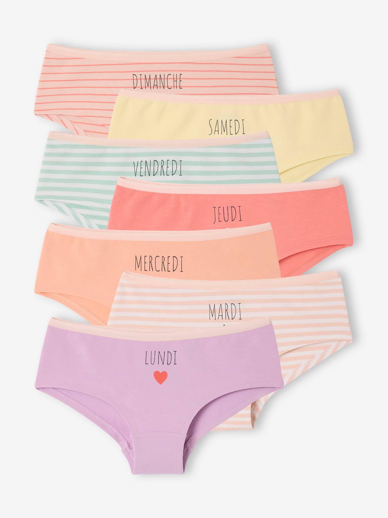 Bio-Kollektion: 7er-Pack Mädchen Shortys rosa Gr. 98/104 von vertbaudet