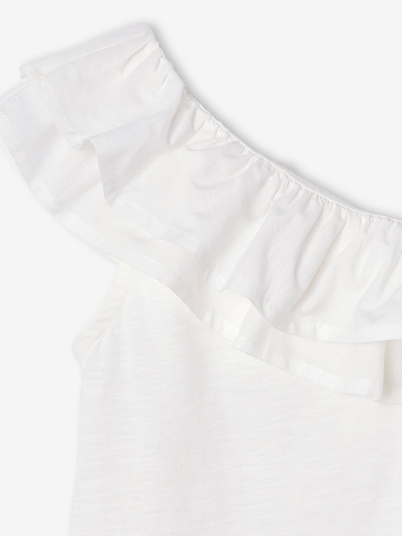 Thumbnail - Asymmetrisches Mädchen Volant-Top