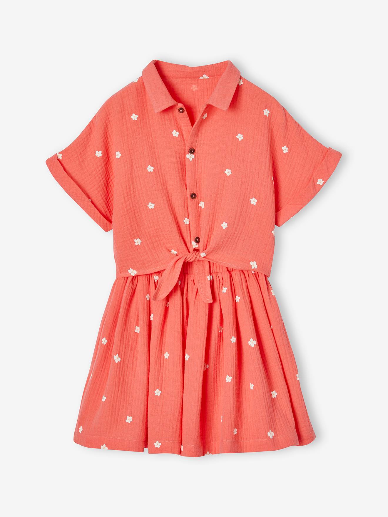 Vertbaudet Mädchen-Set Koralle 98/104