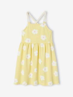 Maedchenkleidung-Kleider-Mädchen Sommerkleid mit geflochtenen Trägern