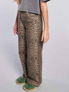 Maedchenkleidung-Weite Mädchen Hose mit Leoprint JONEN