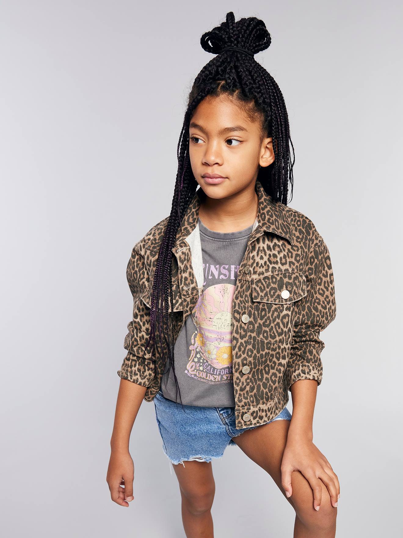 Thumbnail - Mädchen Oversized-Jacke mit Leoprint JONEN