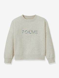 Maedchenkleidung-Mädchen Sweatshirt mit Liberty-Schrift CYRILLUS, Bio-Baumwolle