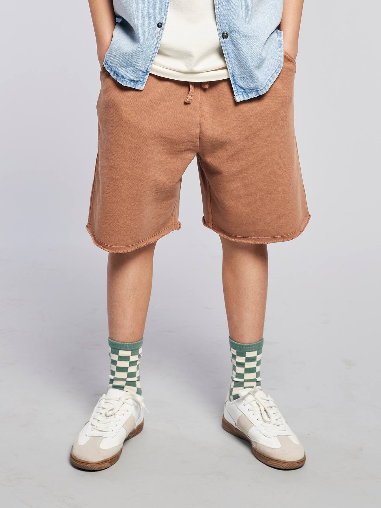 Thumbnail - 2er-Pack Kinder Sweat-Shorts JONEN pekannuss