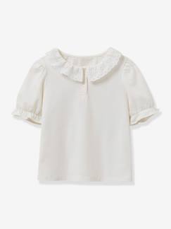 Mädchen T-Shirt mit besticktem Kragen CYRILLUS, Bio-Baumwolle  [numero-image]