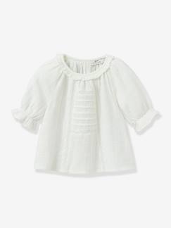 Maedchenkleidung-Mädchen Bluse aus Musselin mit Lochstickerei CYRILLUS