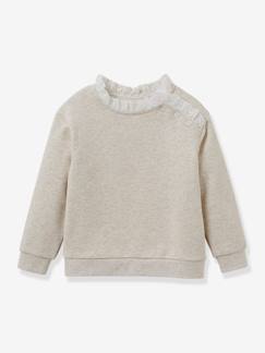 Maedchenkleidung-Mädchen Sweatshirt mit Lochstickereien CYRILLUS aus Bio-Baumwolle