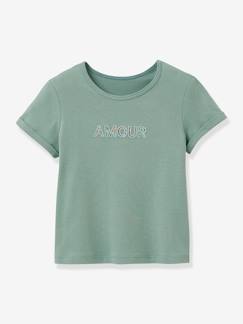 Mädchen T-Shirt mit Liberty-Schriftzug CYRILLUS aus Bio-Baumwolle  [numero-image]