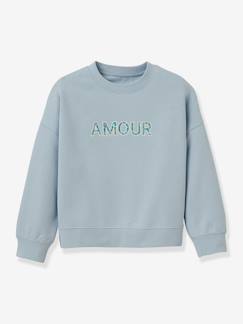Maedchenkleidung-Mädchen Sweatshirt mit Liberty-Schriftzug CYRILLUS aus Bio-Baumwolle