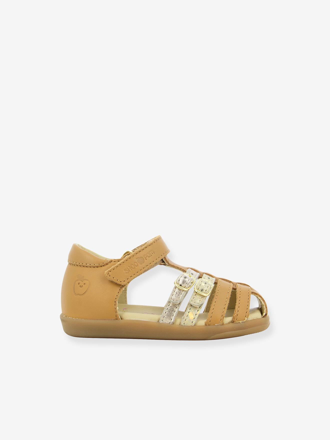 Thumbnail - Baby Leder-Sandalen Pika Spart SHOO POM camel