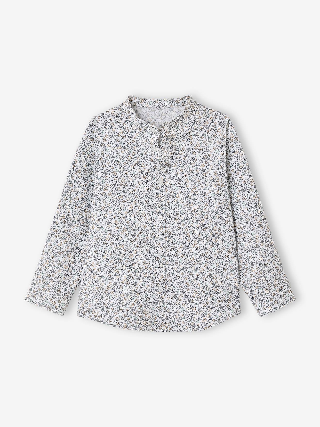 Thumbnail - Jungen Hemd mit Stehkragen und Blumenmuster