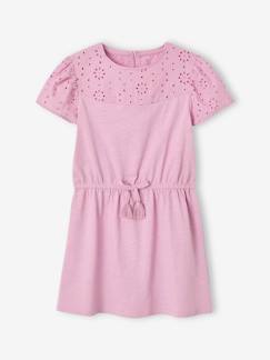 Maedchenkleidung-Kleider-Mädchen Kleid mit Lochstickerei