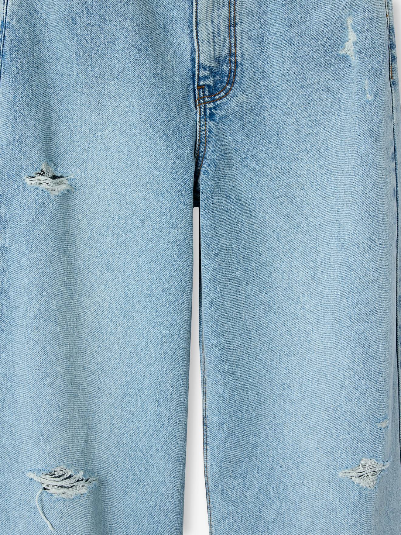 Thumbnail - Mädchen Loose-Fit-Jeans mit Used-Effekt JONEN helles