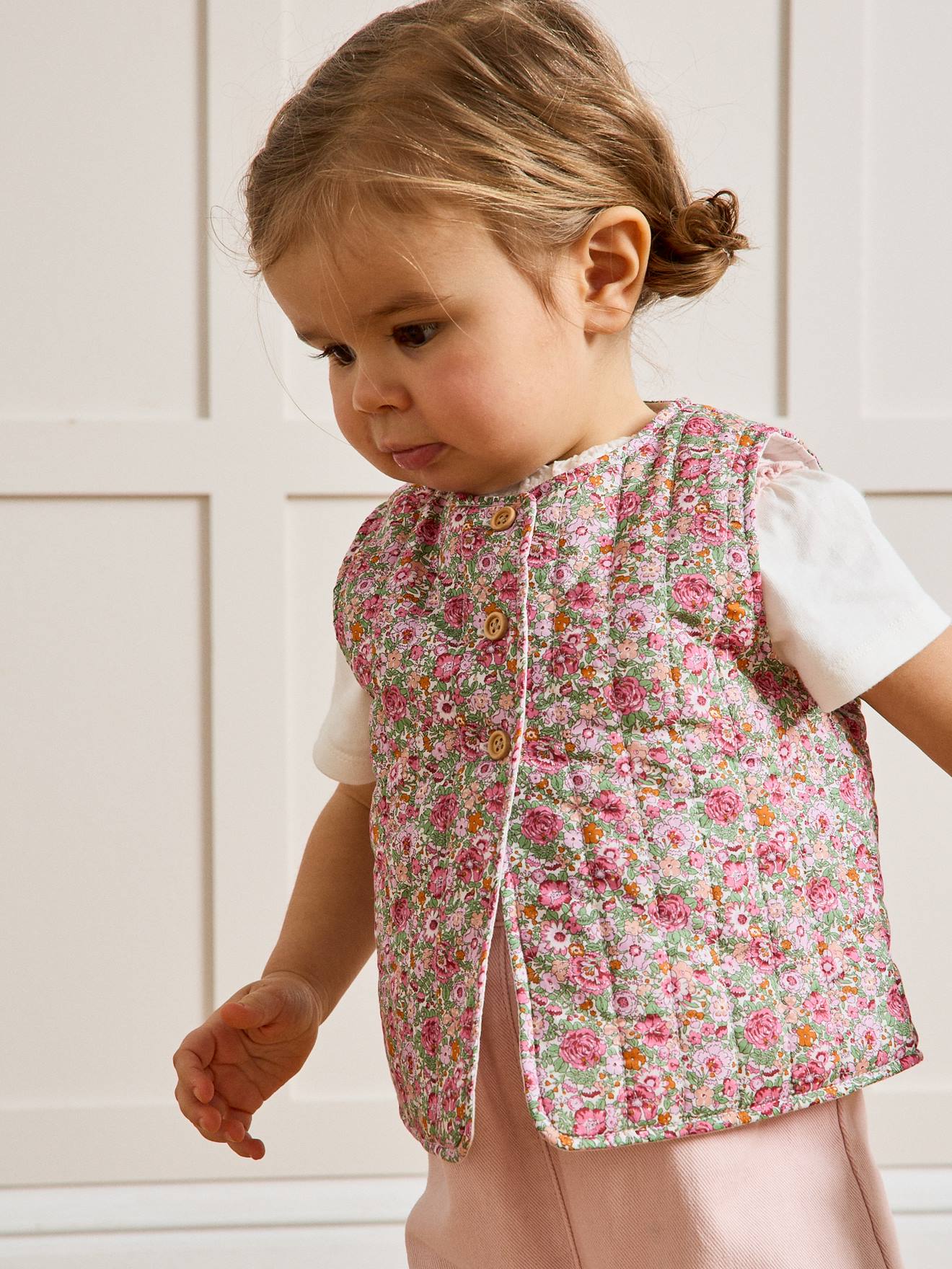 Thumbnail - Baby Weste CYRILLUS aus gestepptem Liberty-Stoff