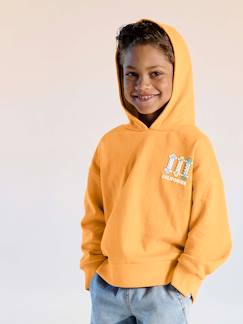Jungenkleidung-Pullover, Strickjacken, Sweatshirts-Sweatshirts-Jungen Kapuzensweatshirt mit Print und Recycling-Polyester