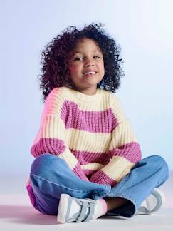 Kinderschuhe-Mädchenschuhe-Sneakers & Turnschuhe-Kinder Ledersneakers mit Anziehtrick und Klett