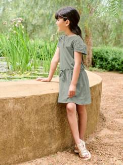 Maedchenkleidung-Kleider-Mädchen Kleid mit Lochstickerei