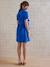 Kurzes Blusenkleid aus Musselin für Schwangerschaft & Stillzeit altrosa+elektrisch blau 7
