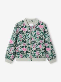 Maedchenkleidung- Jacken & Mäntel-Mädchen Bomberjacke mit Blumenprint