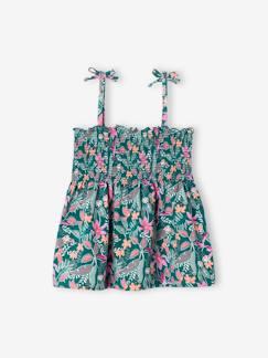 Maedchenkleidung-Shirts & Rollkragenpullover-Mädchen Top mit Blumenprint, gesmokt