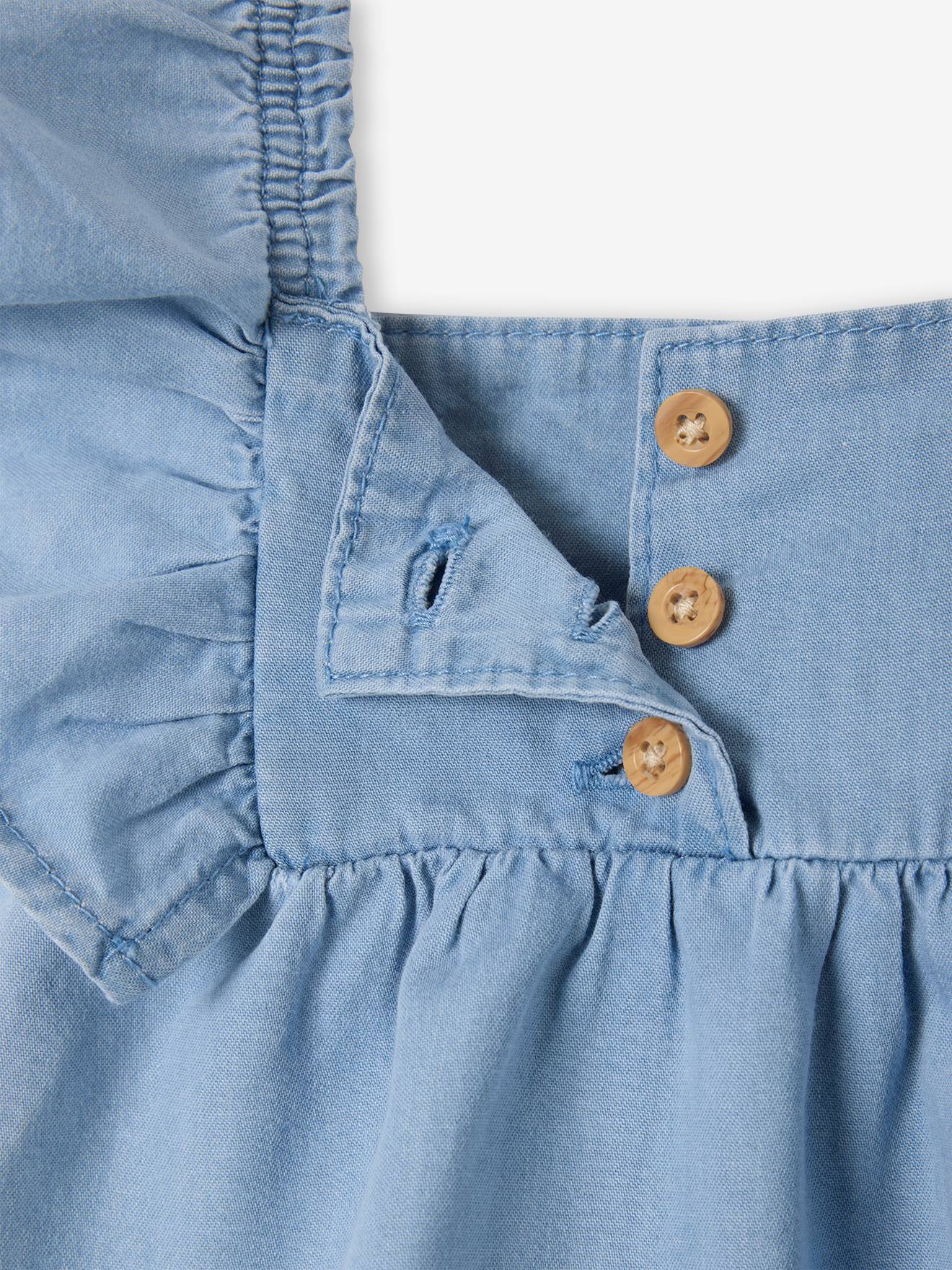Thumbnail - Mädchen Baby Jeansbluse mit Flügelärmeln gebleicht