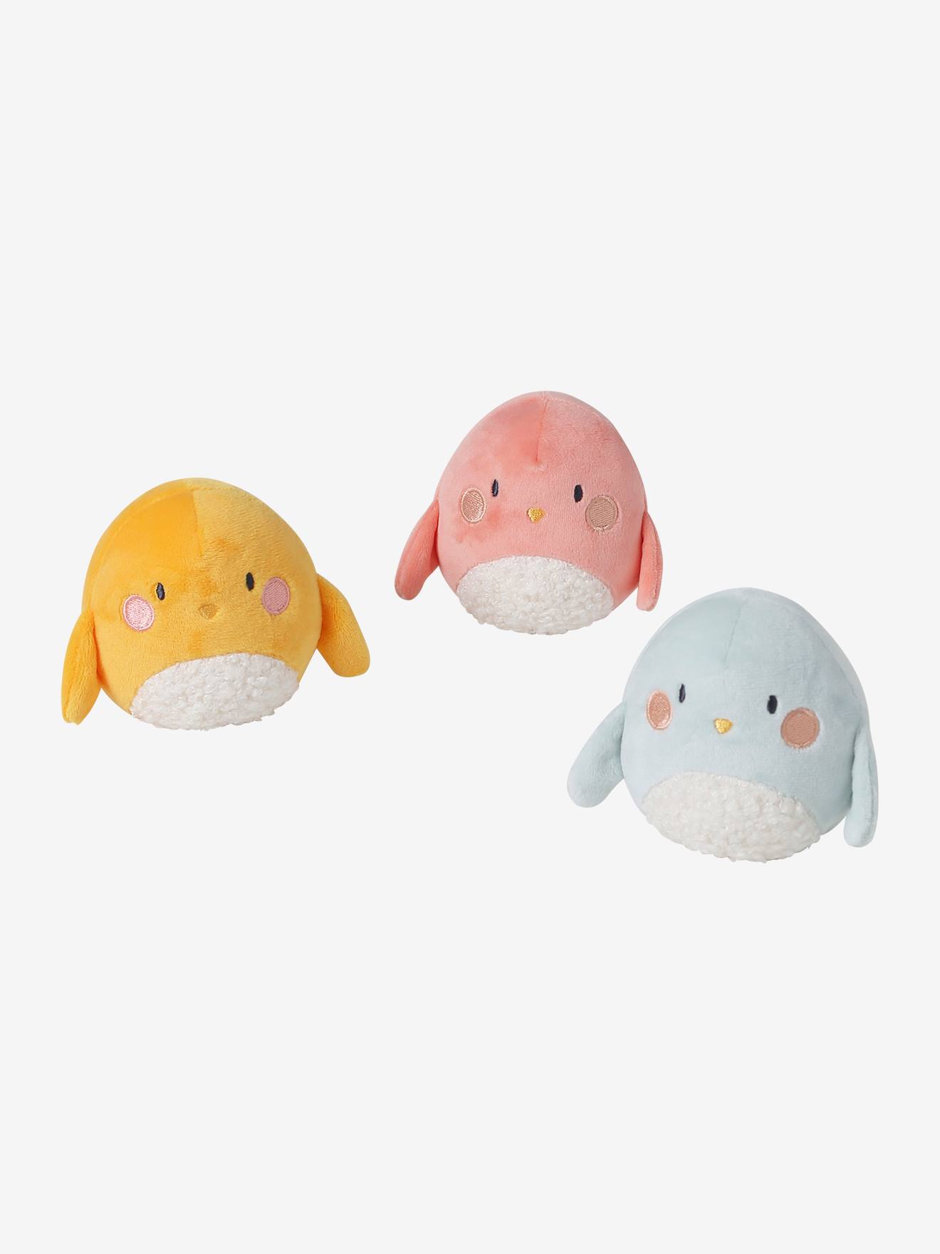 3er-Set Baby Greifspiel-Vögel ROSA SAVANIA gelb von vertbaudet