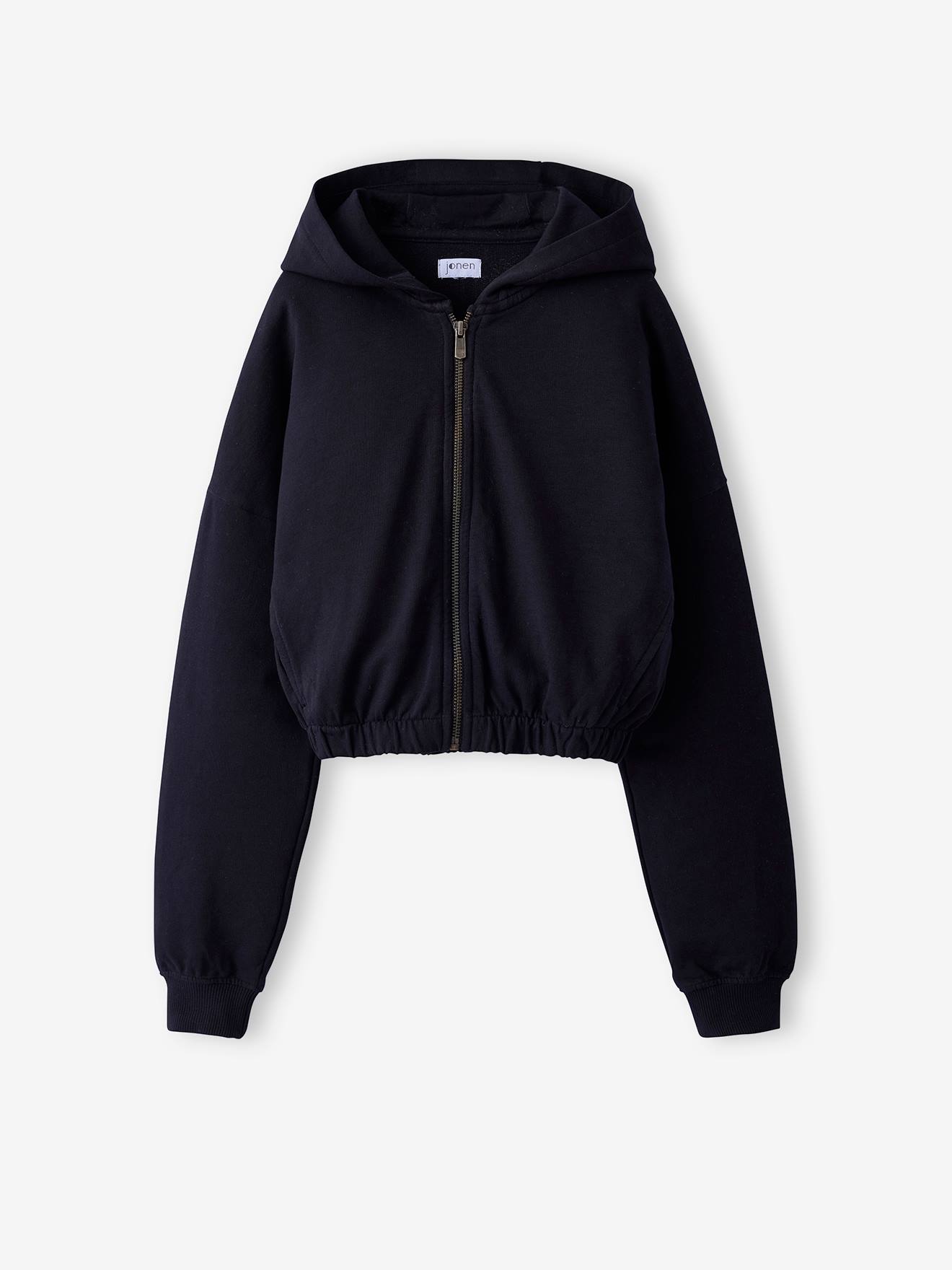 Kurze Mädchen Kapuzensweatjacke mit Reißverschluss JONEN