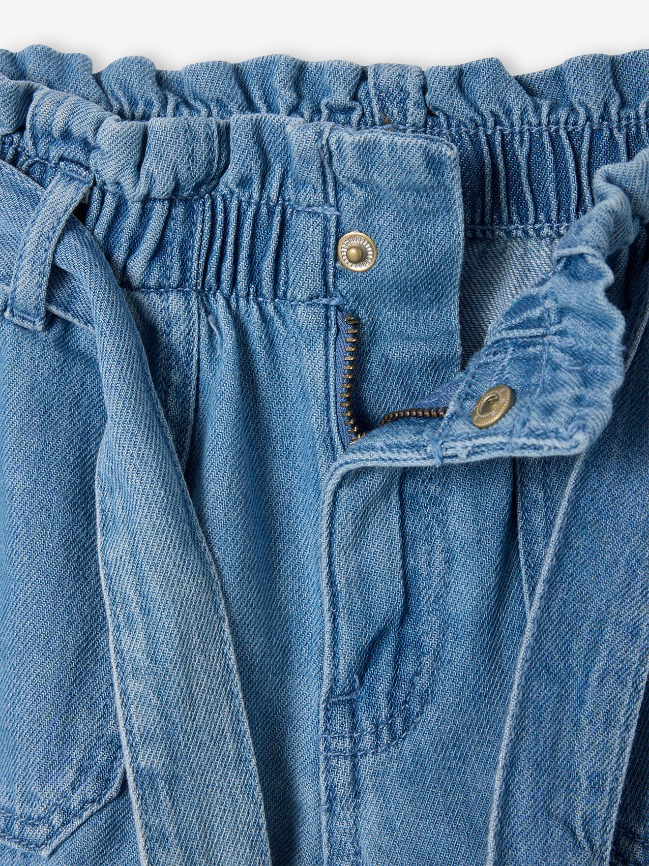 Thumbnail - Mädchen Paperbag-Shorts aus Light-Denim helles