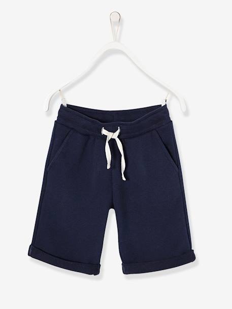 Jungen Bermudas, Sweatware BASIC Oeko-Tex, Bundweite verstellbar braun+dunkelblau+petrol 12