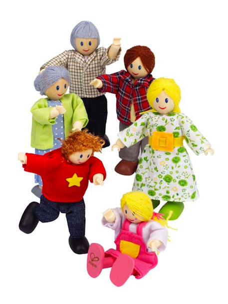 Puppenfamilie, 6 Puppen HAPE - mehrfarbig - 2
