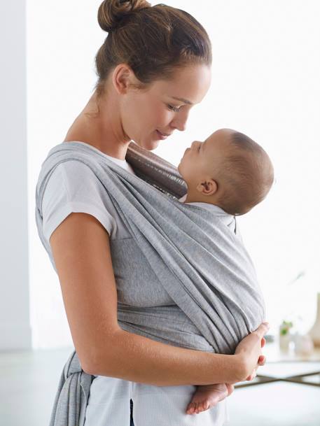 Baumwoll-Tragetuch für Babys - beige+grau meliert - 6