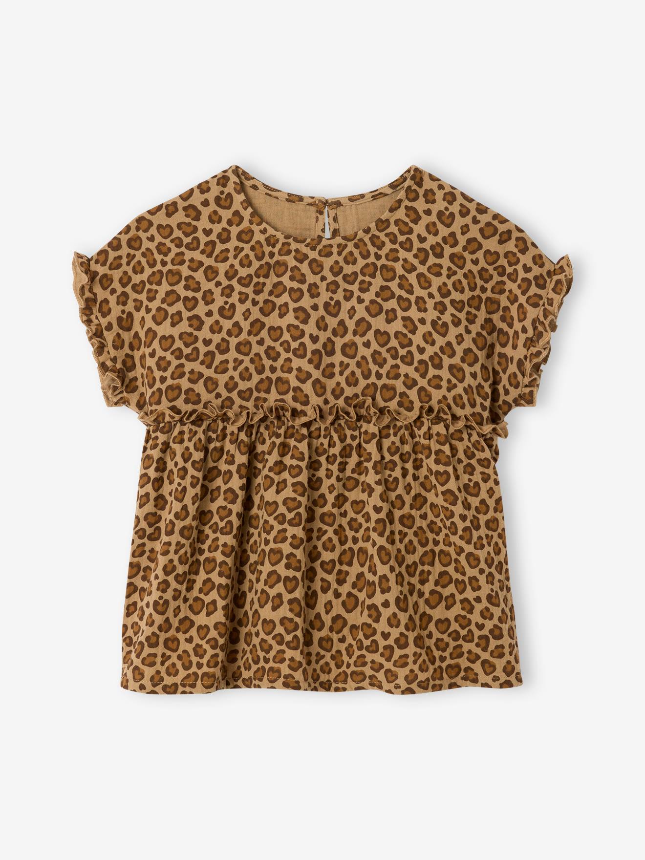 Gemusterte Mädchen Bluse aus Musselin
