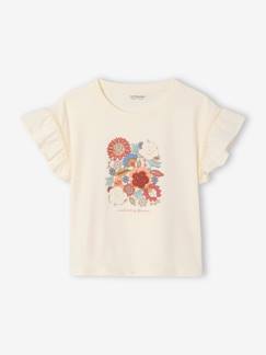 Maedchenkleidung-Shirts & Rollkragenpullover-Mädchen T-Shirt mit Häkelblumen und Volantärmeln