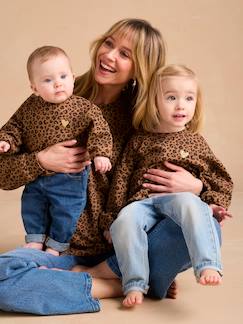 Umstandsmode-Pullover & Strickjacken-Bio-Kollektion: Damen Sweatshirt ENVIE DE FRAISE, Mama & Tochter-Capsule LEOPARD