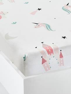 Dekoration & Bettwäsche-Kinderbettwäsche-Kinder Spannbettlaken „Einhörner“ Oeko-Tex