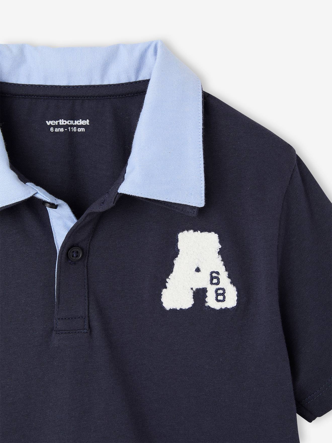 Thumbnail - Jungen Poloshirt mit doppeltem Kragen und Recycling-Baumwolle