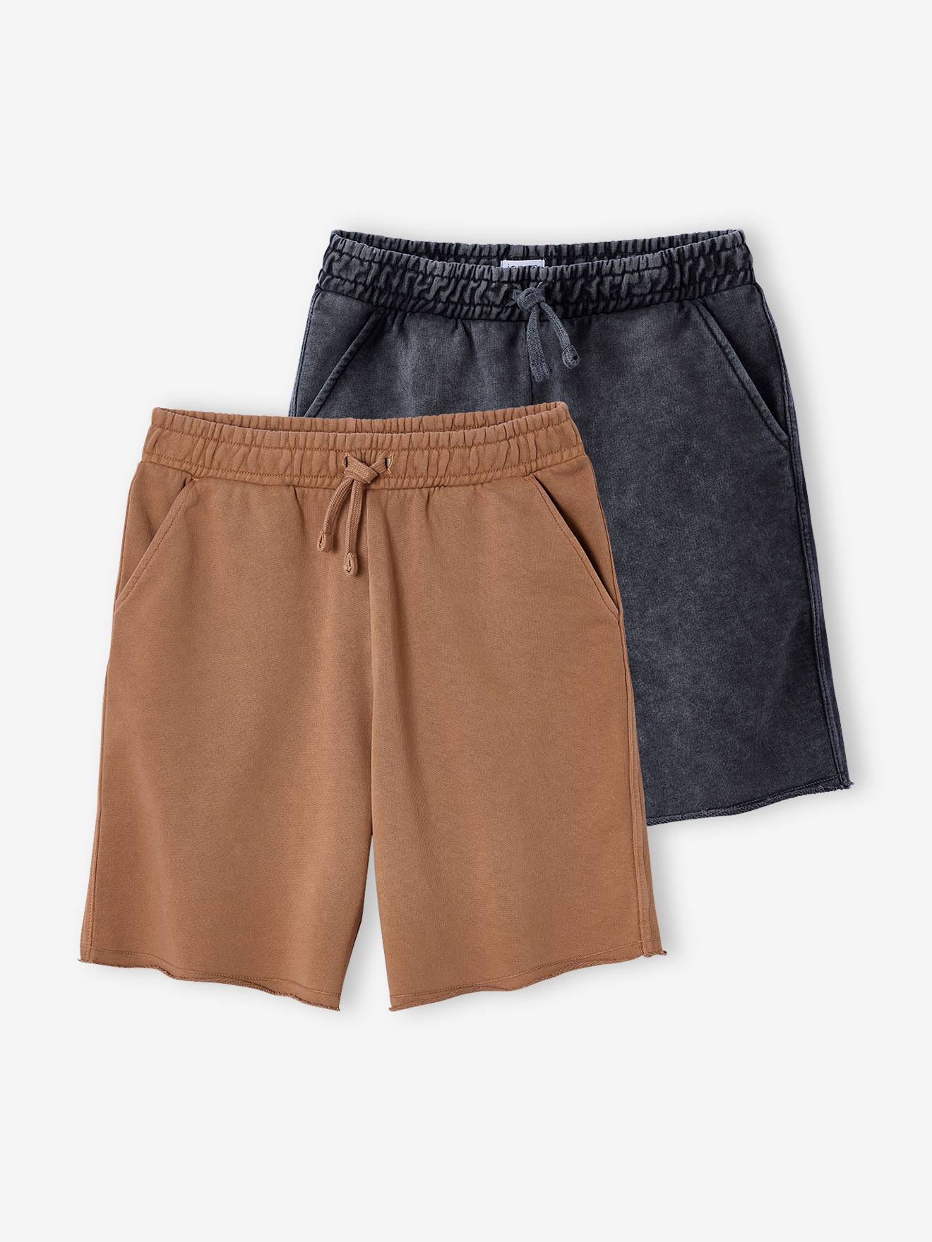 2er-Pack Kinder Sweat-Shorts JONEN pekannuss