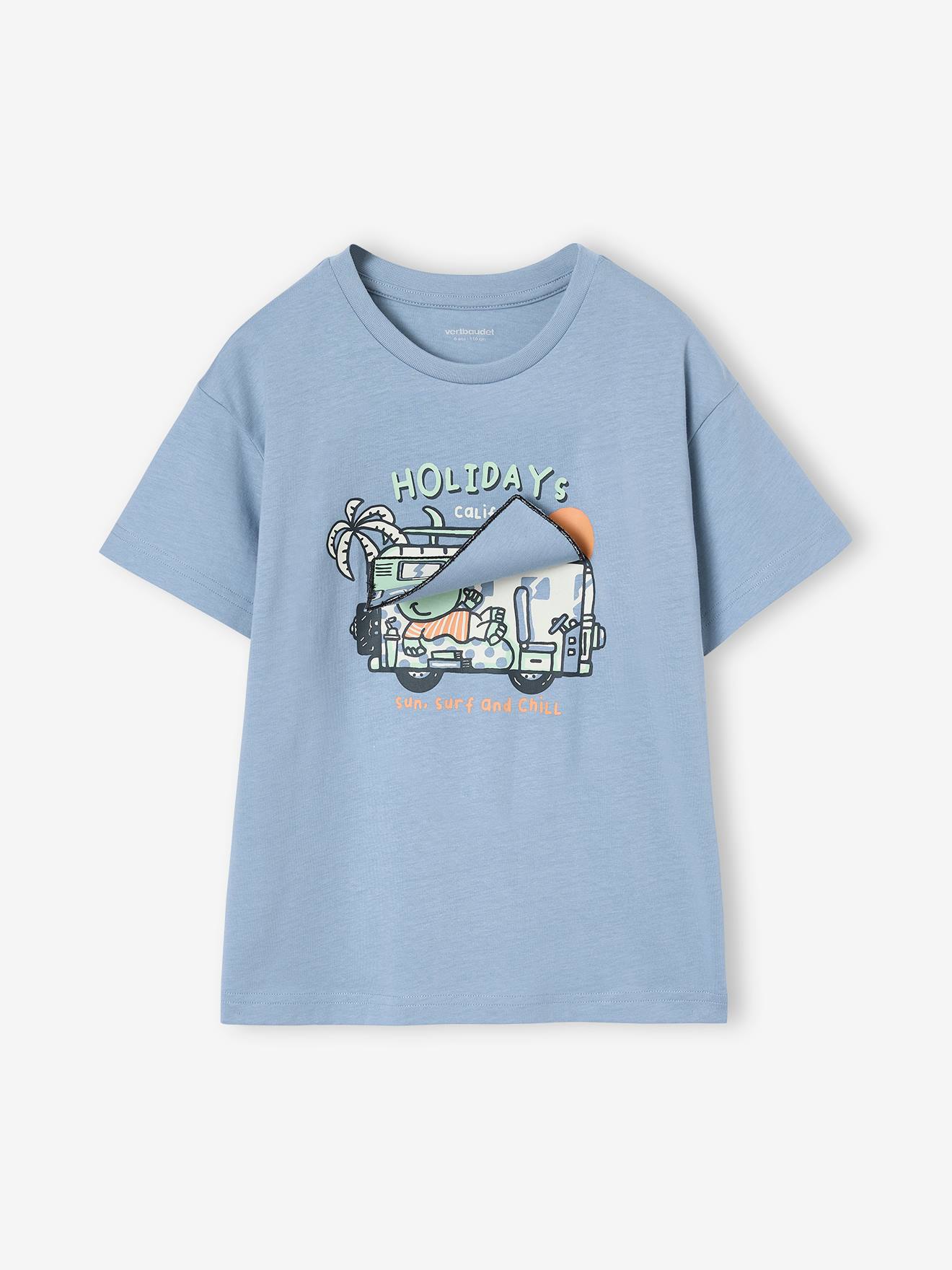 Thumbnail - Jungen T-Shirt mit witzigem Print und Recycling-Baumwolle