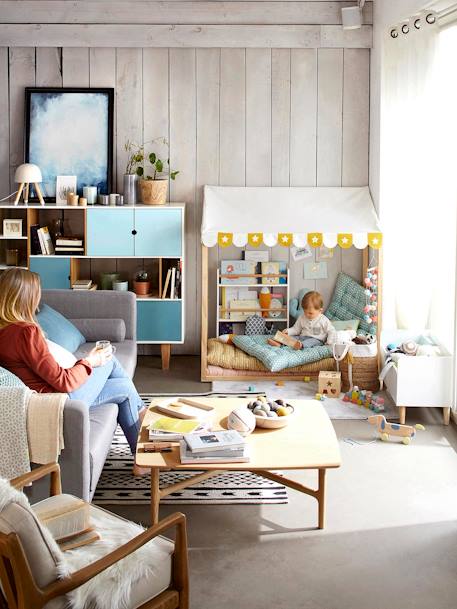 Spieltruhe für Kinder - grau/natur+weiß/natur - 3