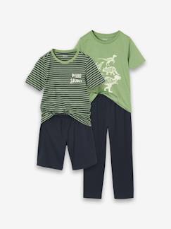 Jungenkleidung-2er-Set Jungen Schlafanzüge mit Recycling-Baumwolle, kurz & lang