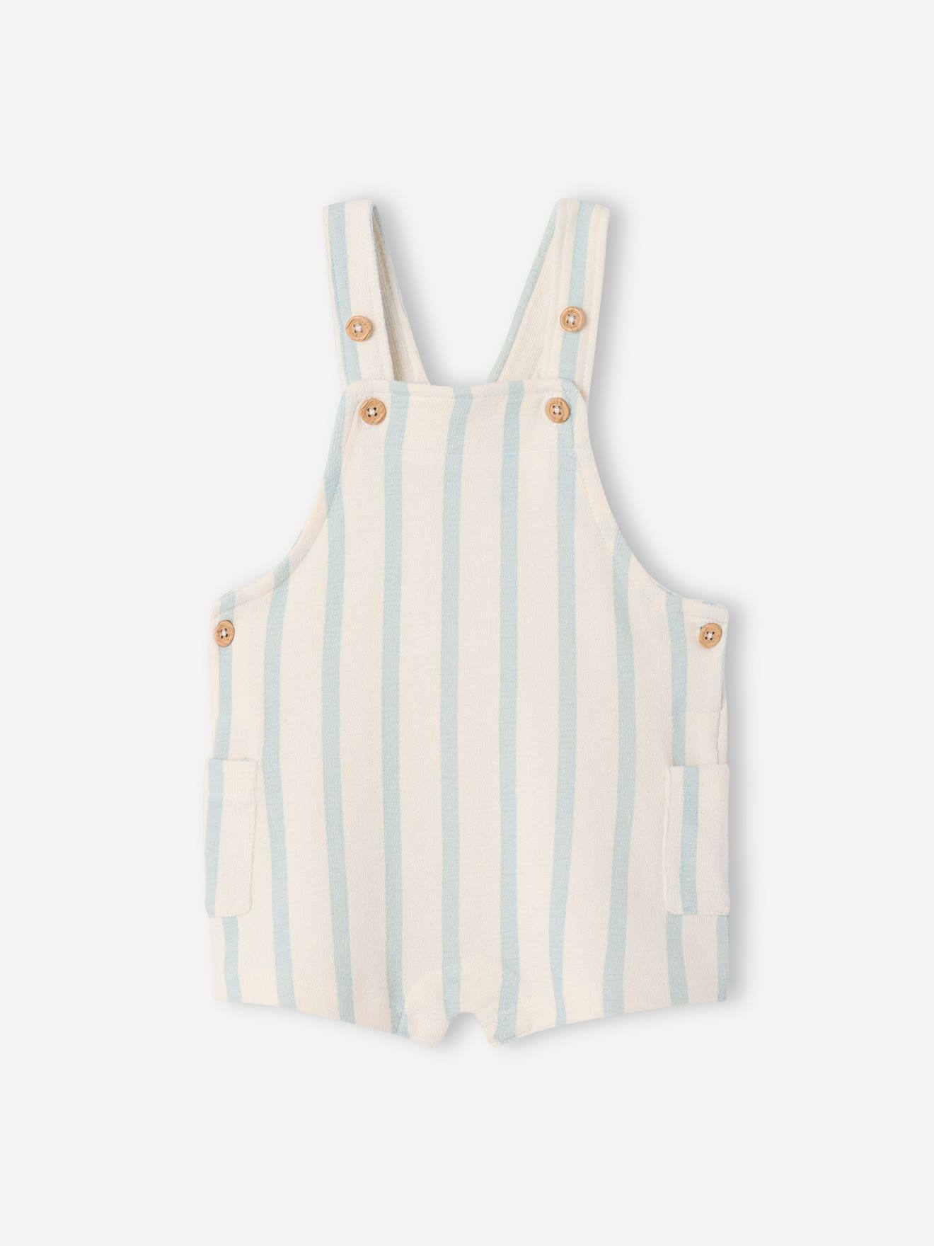 Baby Latzshorts aus Frottee, Bio-Baumwolle blau Gr. 92/98 von vertbaudet