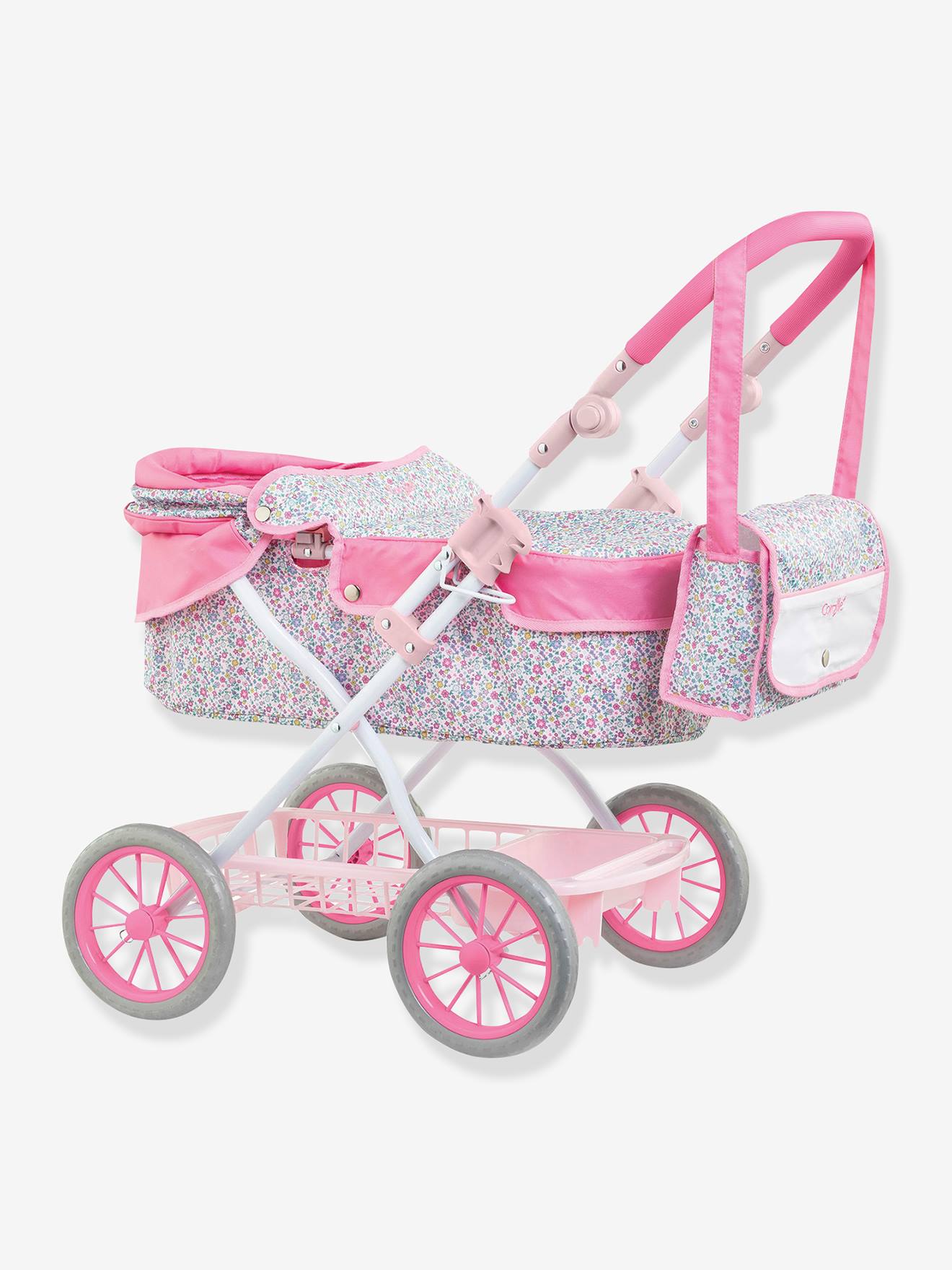 Puppen-Kinderwagen mit Blumenmuster COROLLE - rosa
