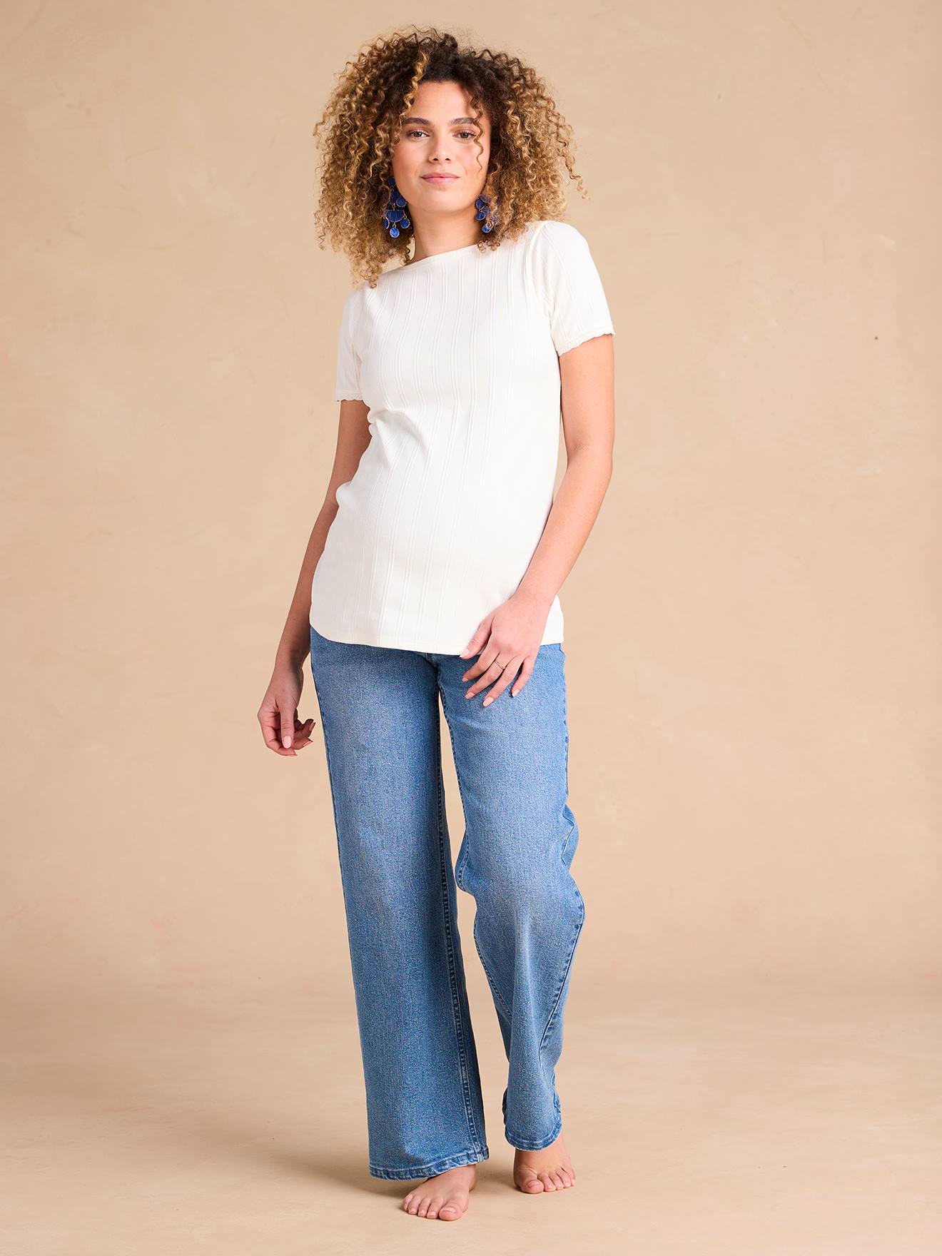 Weite Umstandsjeans mit Seamless-Einsatz ENVIE DE FRAISE