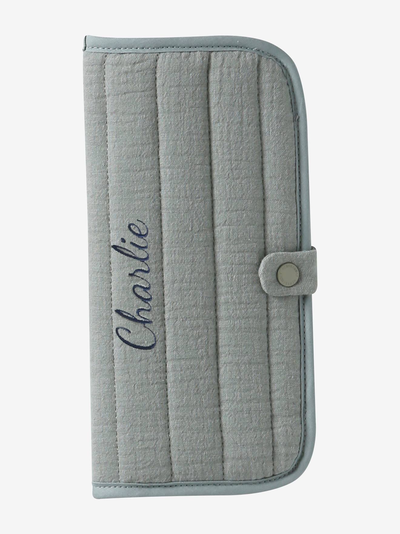 Vertbaudet Stammbuch-Schutzhülle Aus Musselin Salbei Salbeigrün Einheitsgröße