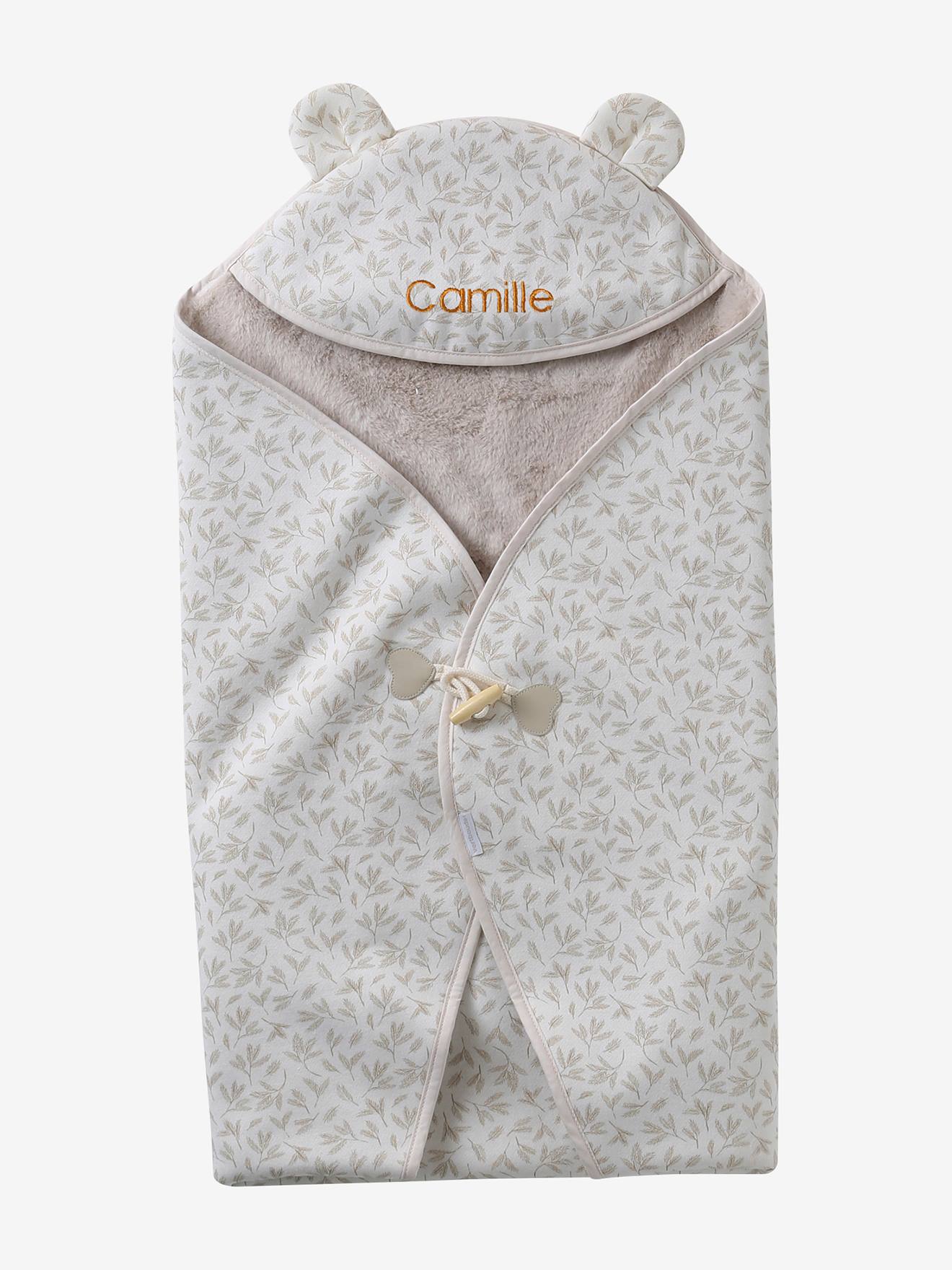 Vertbaudet Baby Sweat-Einschlagdecke Beige Bedruckt Einheitsgröße