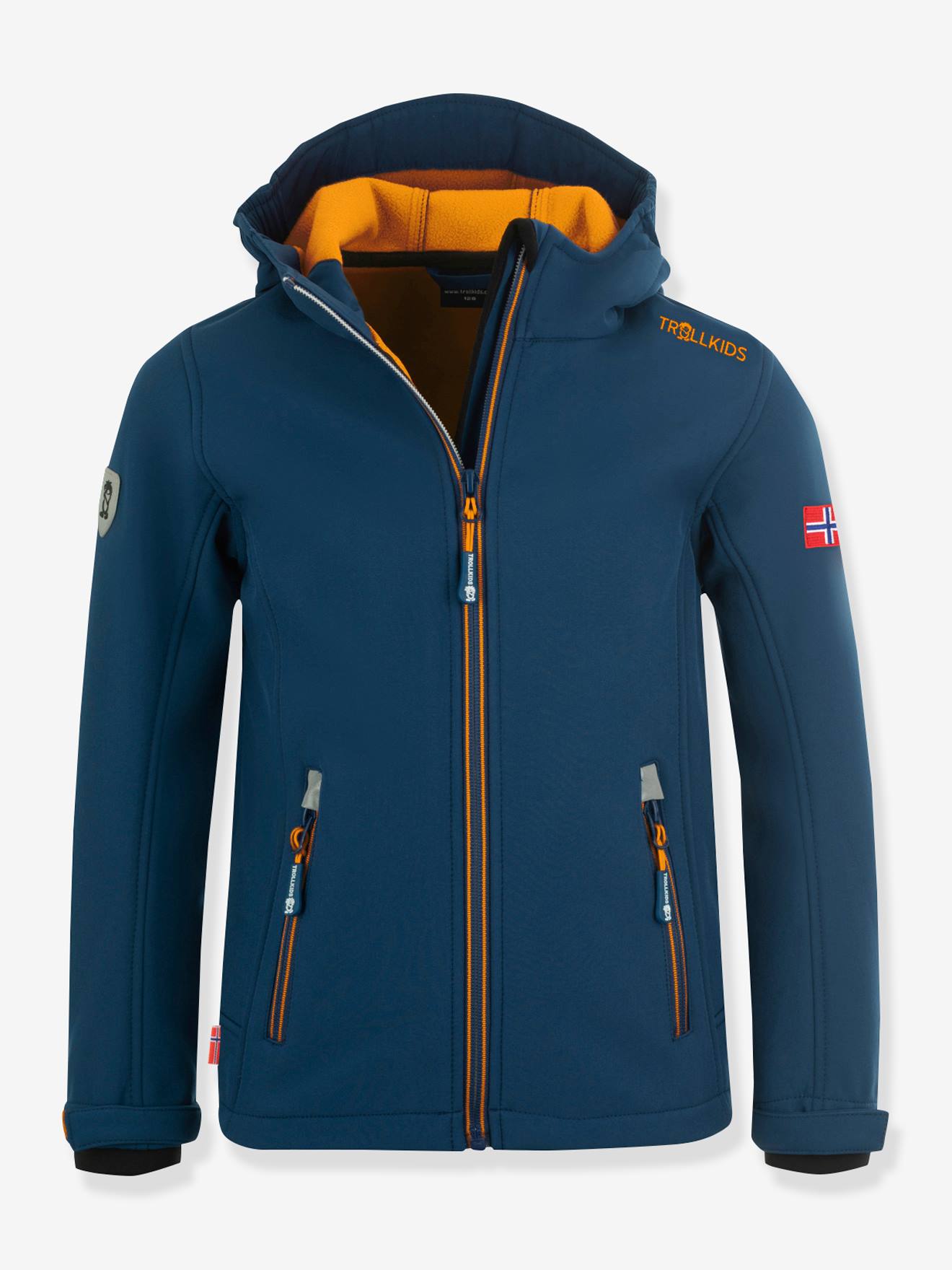 Warme Kinder Softshell-Jacke TROLLFJORD TROLLKIDS dunkel blau Gr. 128
