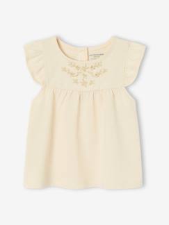 Babymode-Shirts & Rollkragenpullover-Bio-Kollektion: Mädchen Baby Bluse mit Stickerei