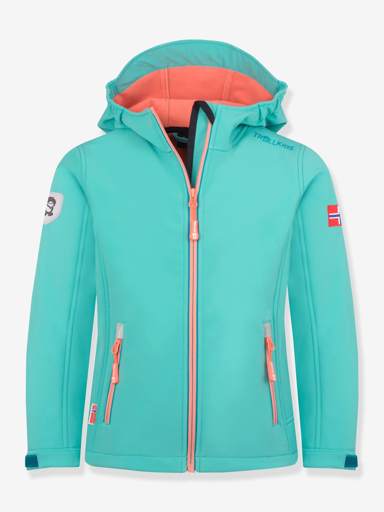 Warme Mädchen Softshell-Jacke TROLLFJORD TROLLKIDS türkis Gr. 116
