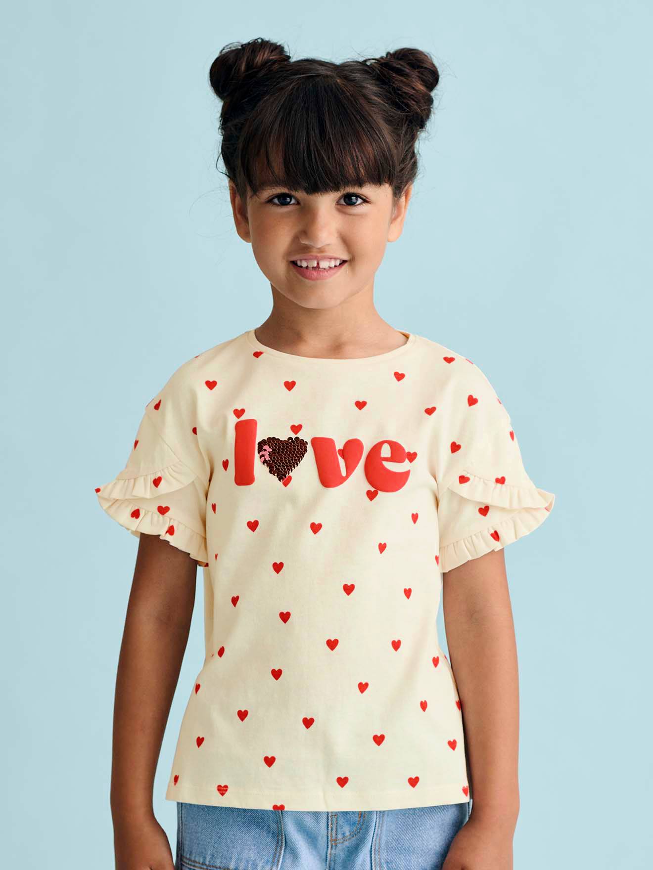 Thumbnail - Mädchen T-Shirt mit Pailletten-Applikation